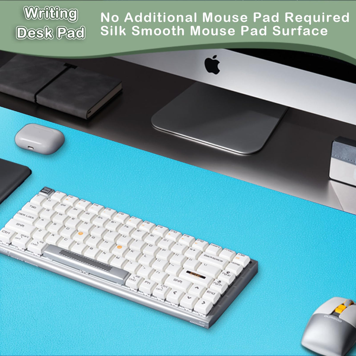 Boutilon Leather Desk Pad Protector,Non-Slip Mouse Pad,Laptop Desk Pad,Office Mouse Mat,Waterproof