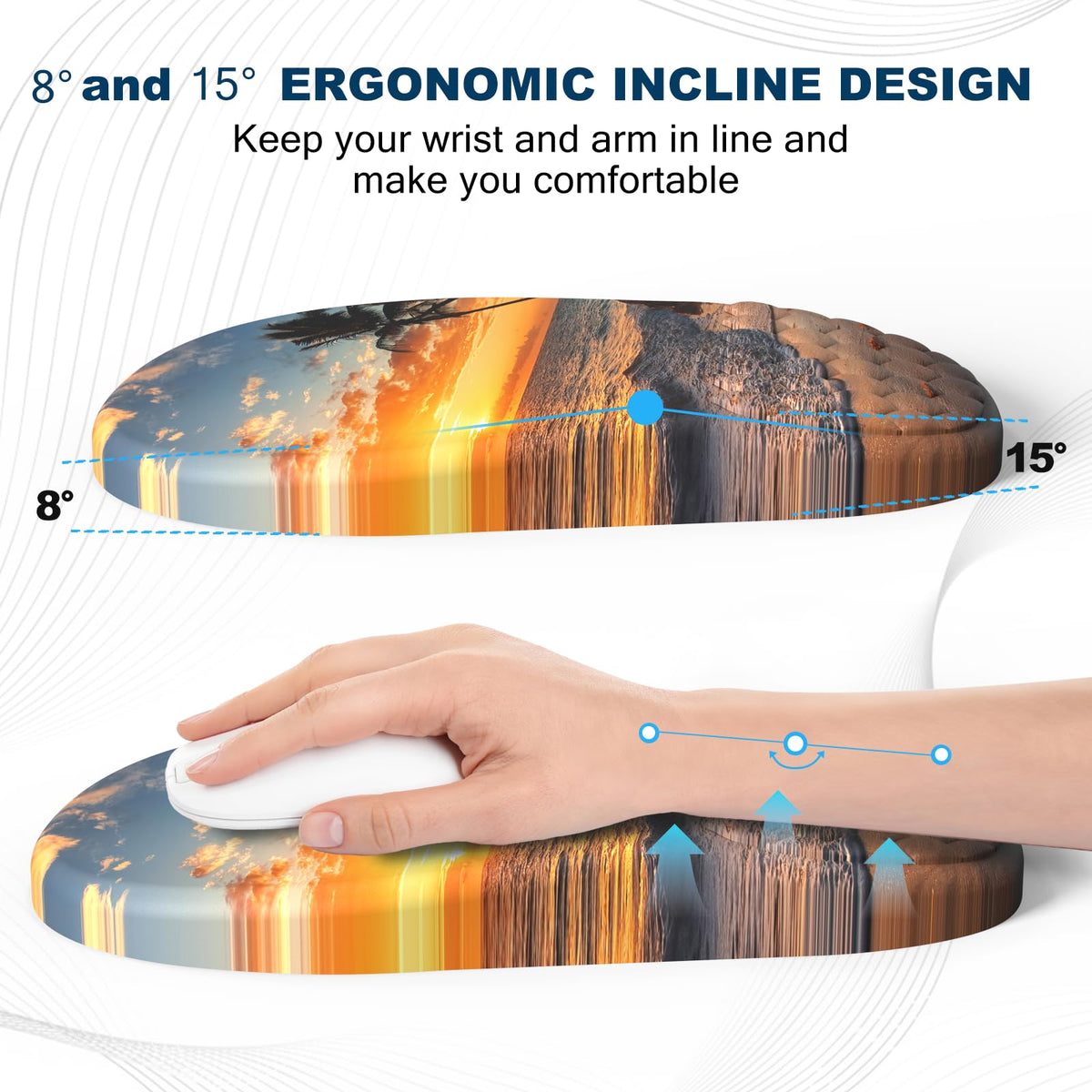 Hasinart Ergonomic Mouse Pad and Keyboard Wrist Rest with Massage Design, Space-Saving Mouse Pad