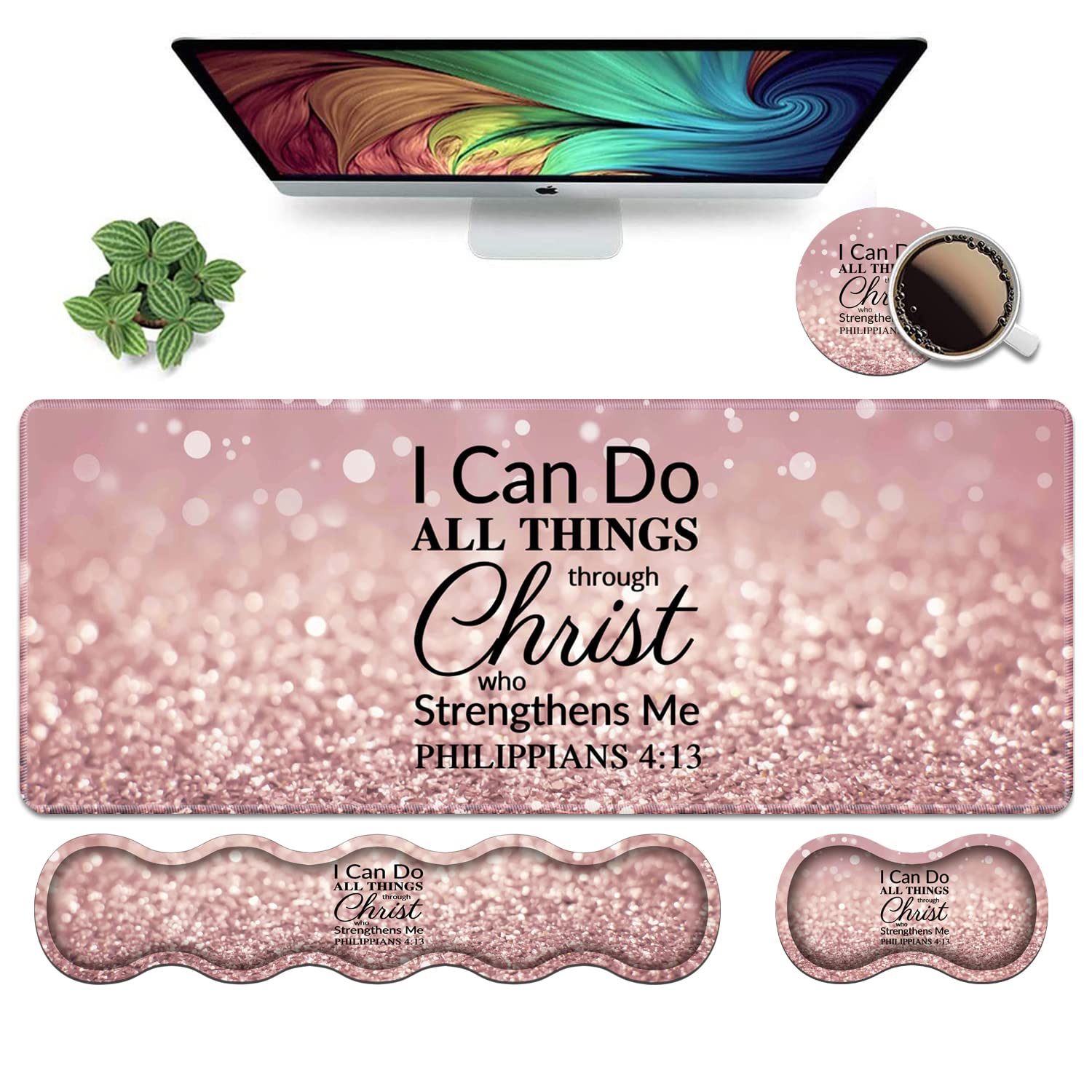 Ergonomic Keyboard Wrist Rest & Mouse Pad Wrist Rest Set,Large XXL Gaming Desk Mat 31.5"x 11.8"