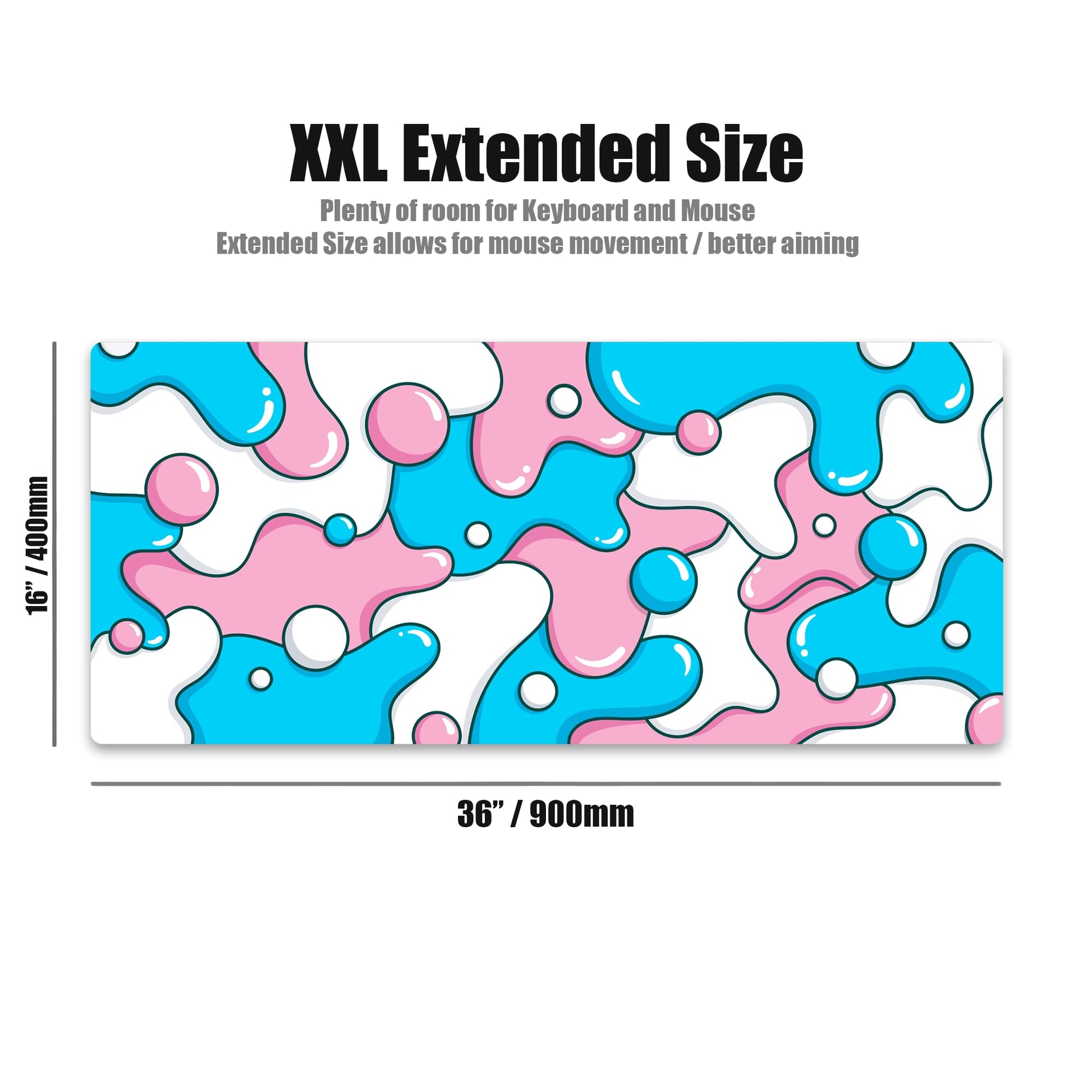 Kraken Gaming Mouse Pad Large Cotton Candy XXL Mouse Pad for Gaming - Desk Mat for Keyboard - Thick