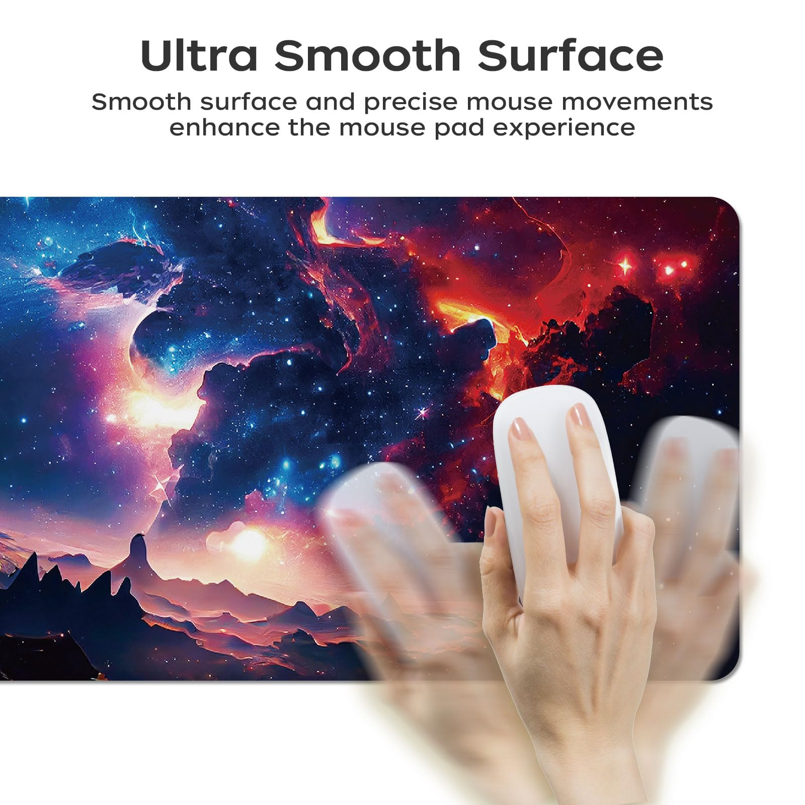 Leather Desk Mat 31.5" x 15.7", Desk Pad for Computer or Laptop, Galaxy Computer Mat Mouse Pad for