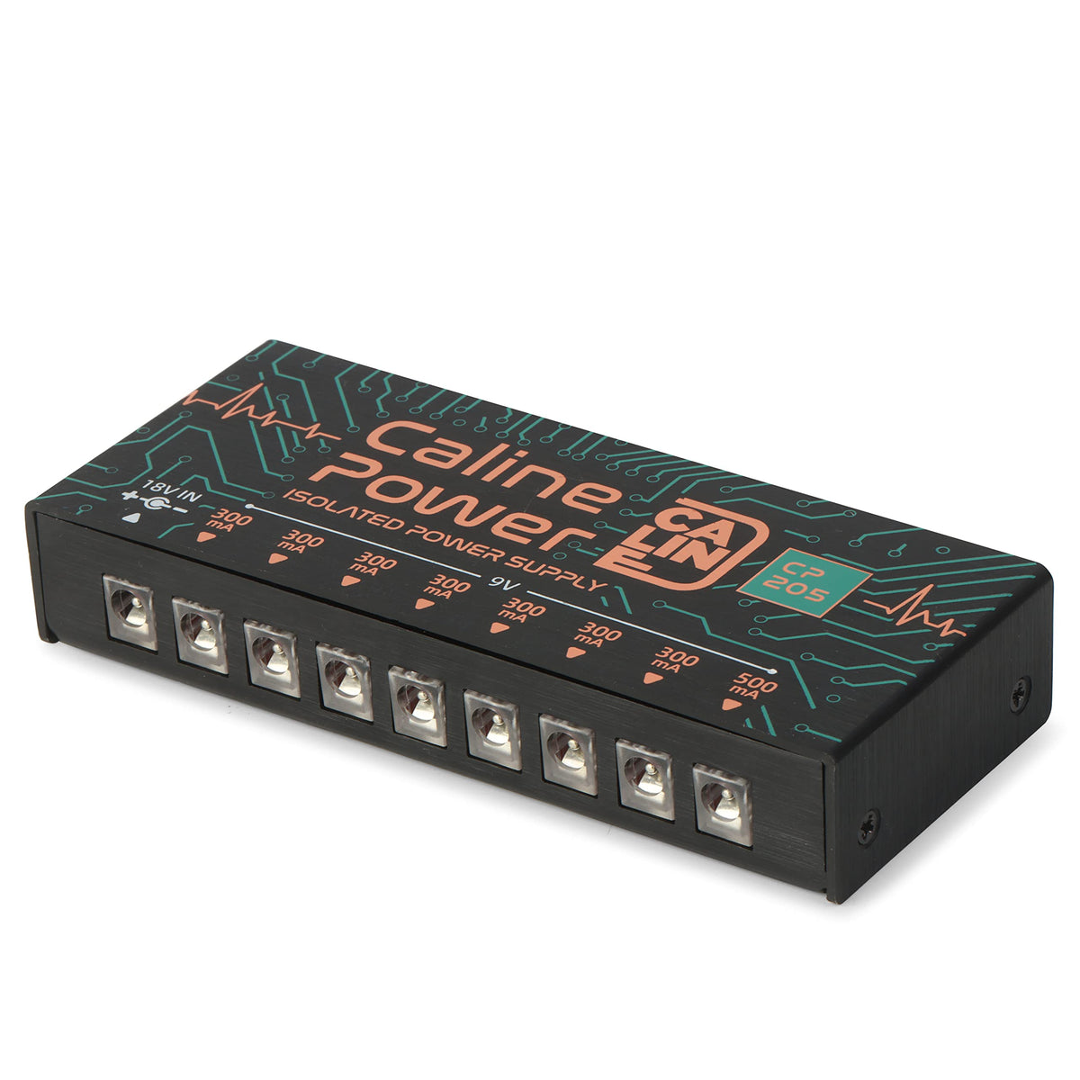 Caline CP-205 Guitar Pedal Power Supply, DC 9V True Isolated Pedalboard Power Supply with 8 Totally