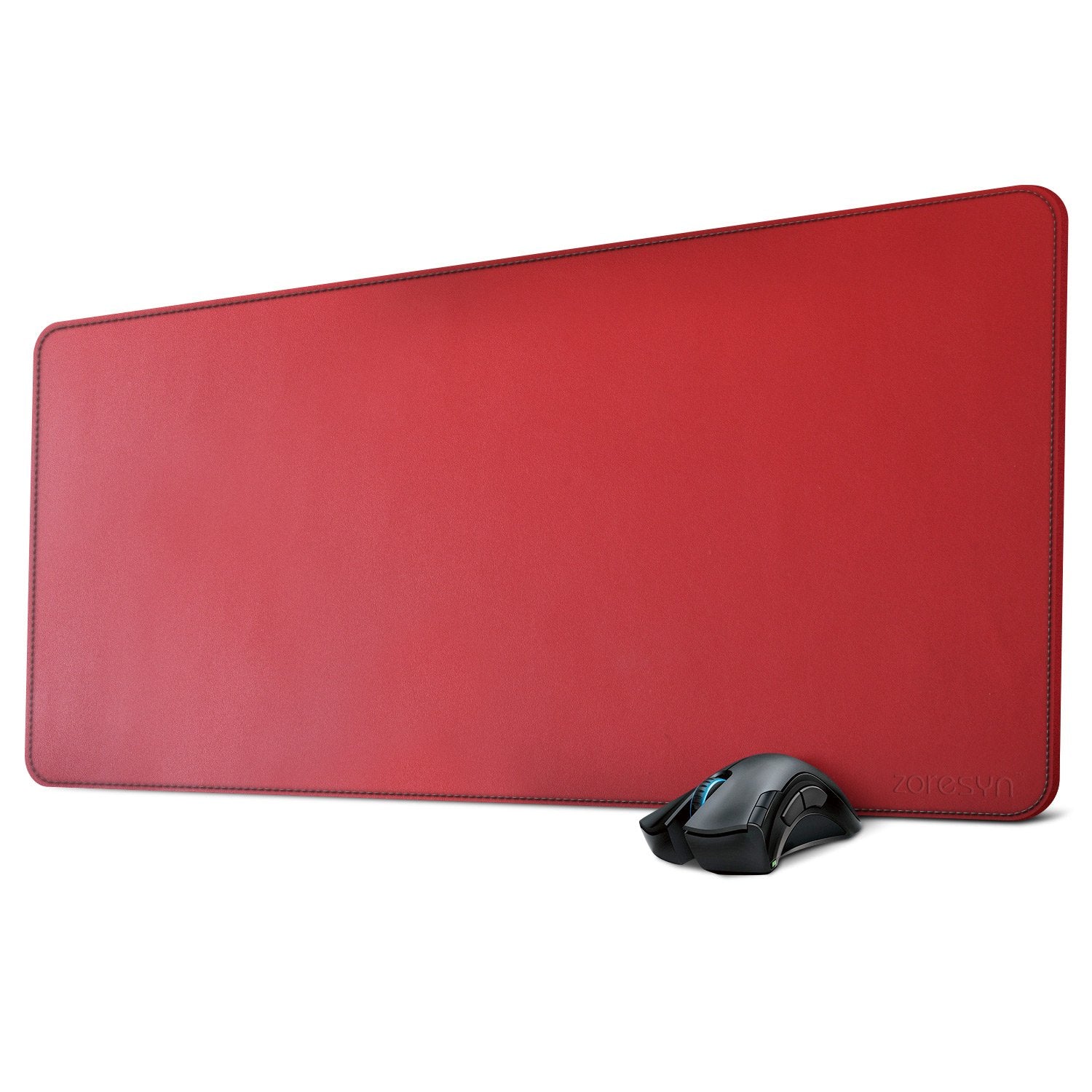 ZORESYN Large PU Leather Desk Mat 35.4"x15.8", Red