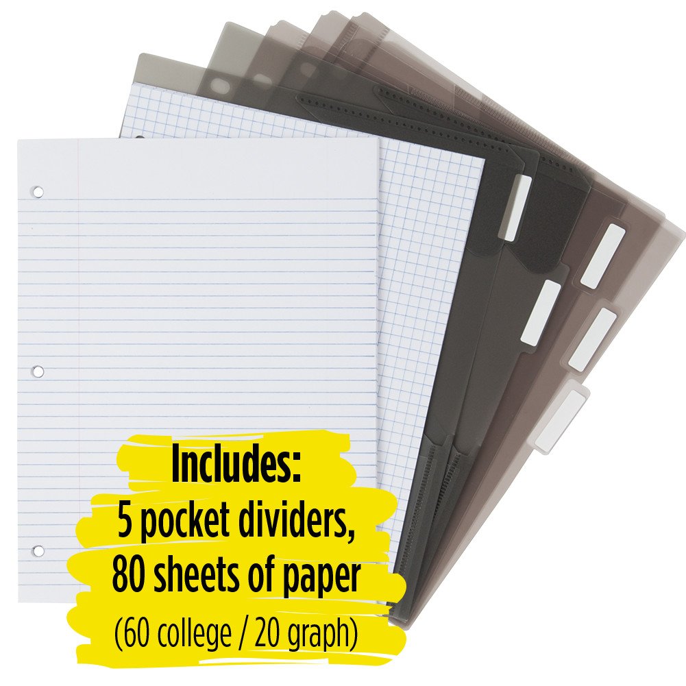 Five Star Flex Hybrid NoteBinder, 1 Inch Binder with Tabs, Notebook and 3 Ring Binder All-in-One
