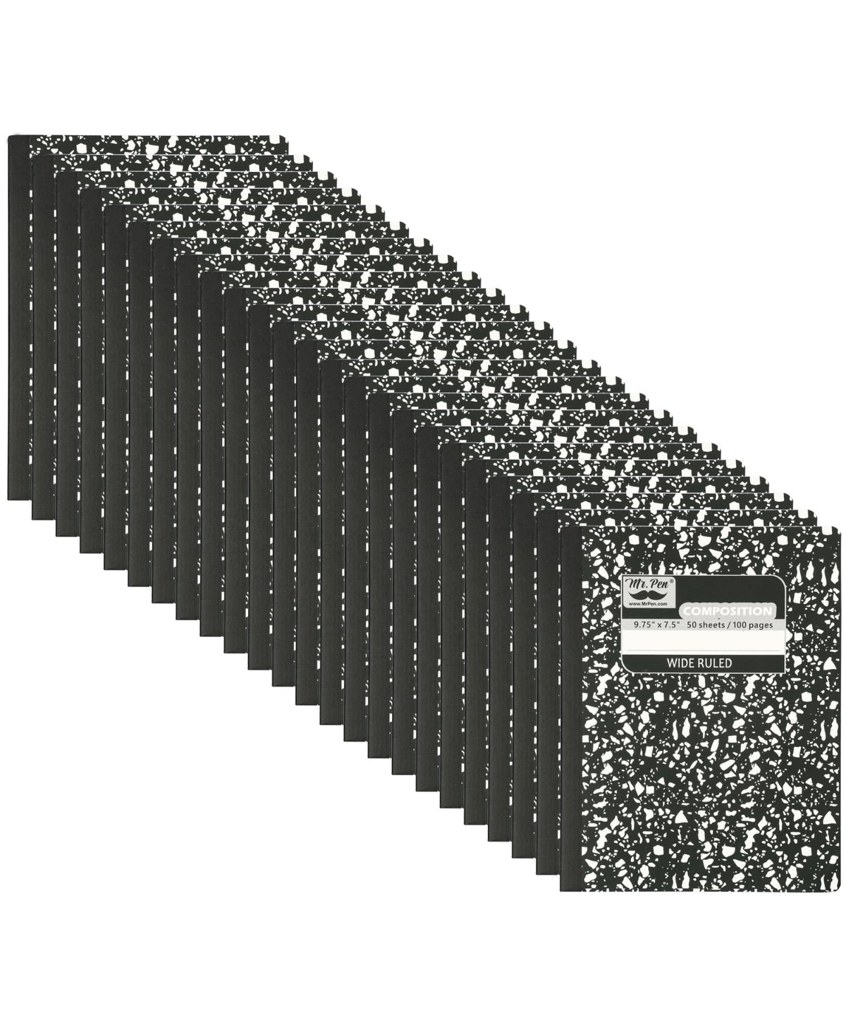 Mr. Pen- Composition Notebooks Bulk, 24 Pack, 50 Sheets, 9.75" x 7.5"