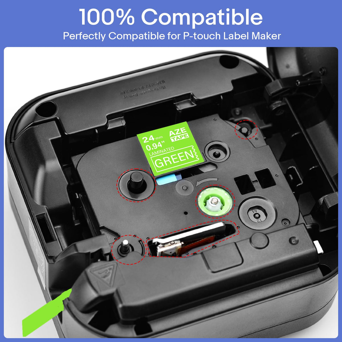 GREENCYCLE 6 Pack Compatible for Brother P-Touch Label Maker Tape TZe TZ 12mm 0.47 Laminated Color