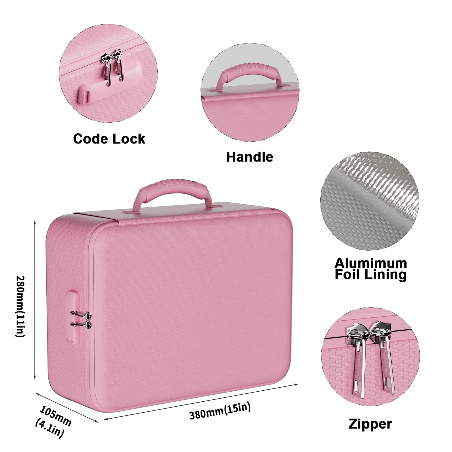 DocSafe 5200°F Fireproof Document Organizer Box with Lock, Pink (Soft)