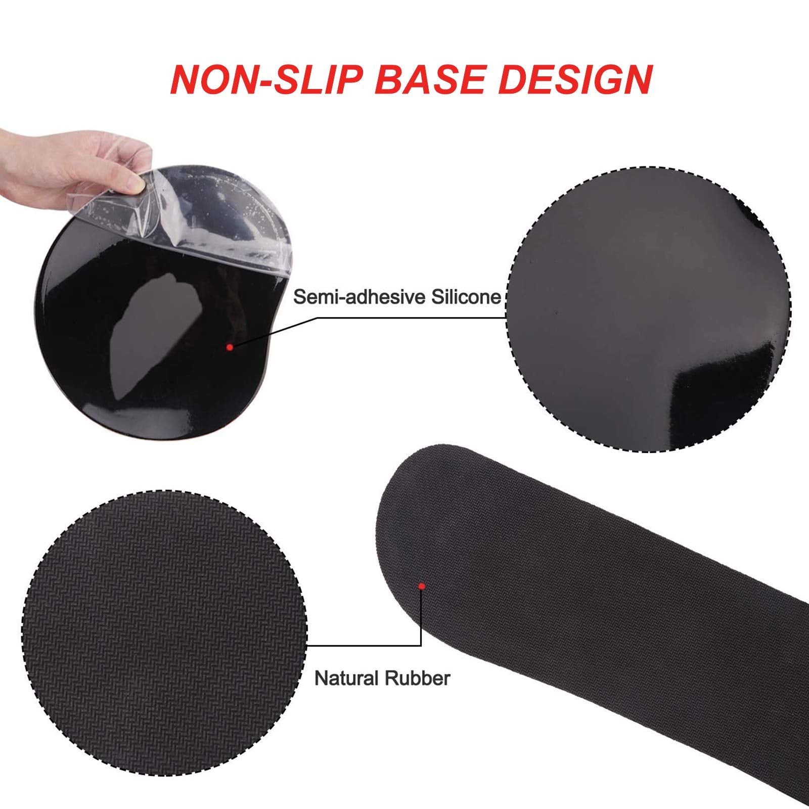 ArtSo Upgraded Wrist Rest Support for Mouse Pad & Keyboard, Ergonomic Gel Mousepad Non-Slip Rubber