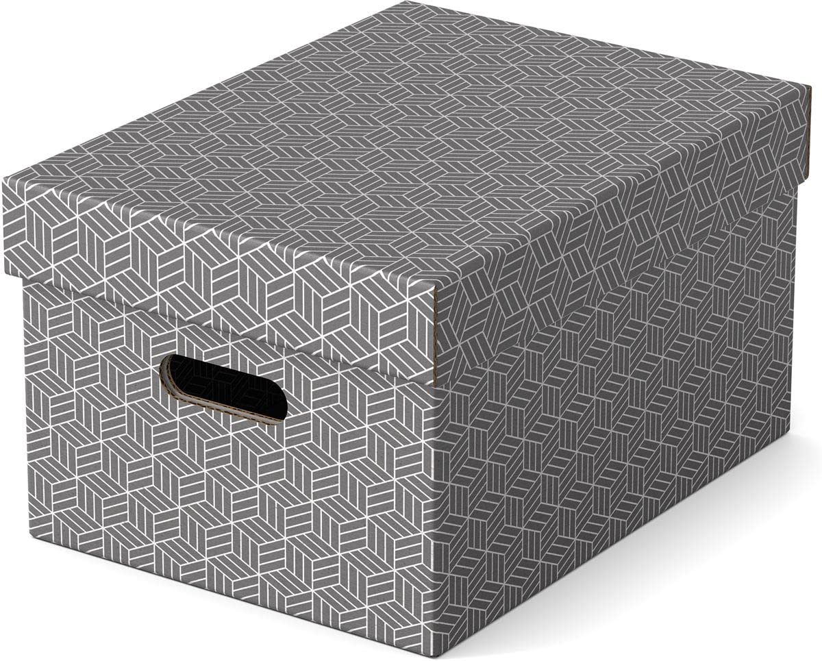 Esselte Medium Storage Box With Lid, Pack Of 3, Home/Office Storage & Organisation, 100% Recycled