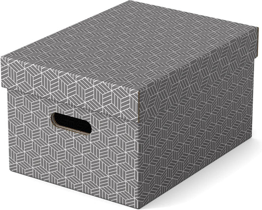 Esselte Medium Storage Box With Lid, Pack Of 3, Home/Office Storage & Organisation, 100% Recycled