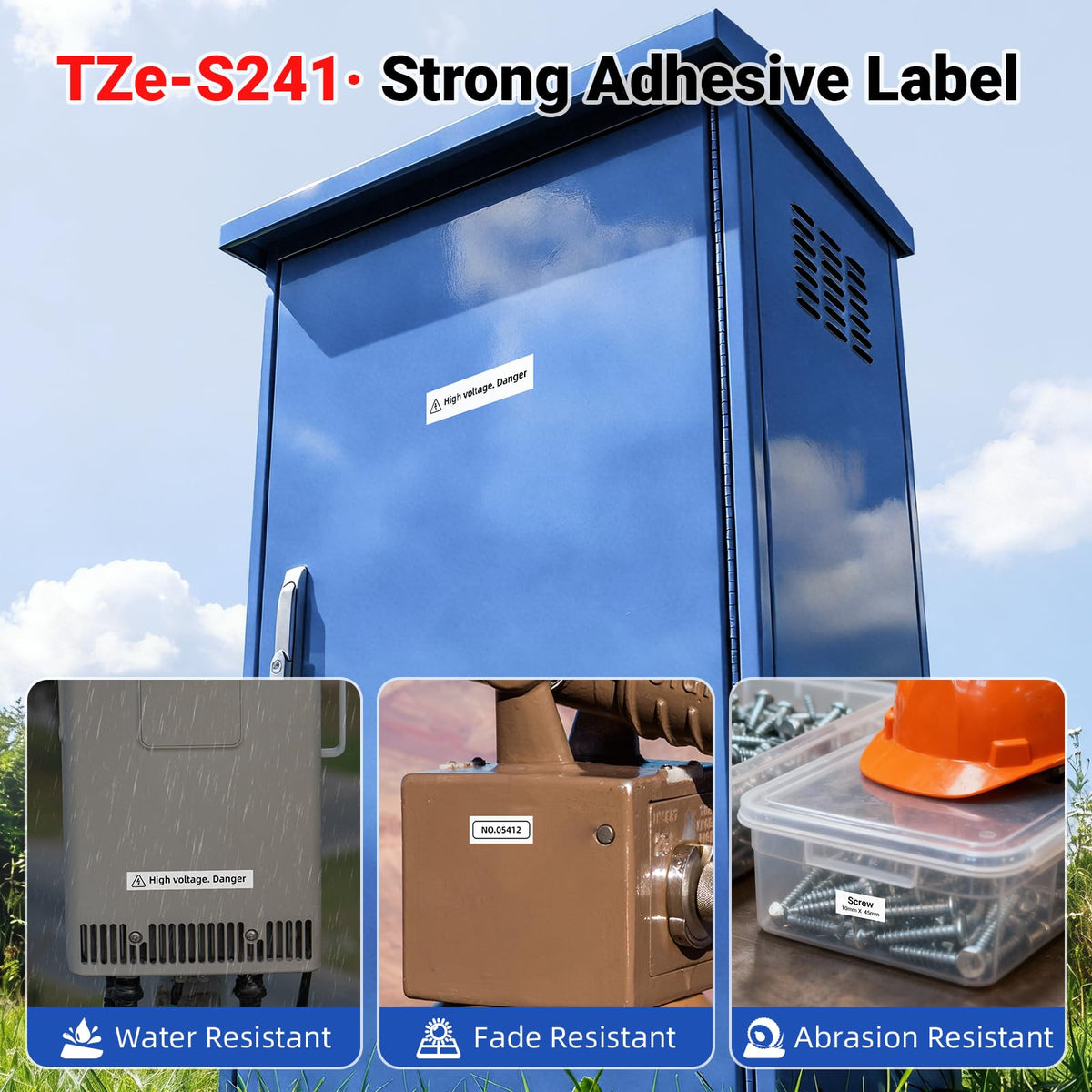 TZe-S241 TZe TZ Extra Strength Tape 18mm 0.7 Label Maker Tape White TZeS241