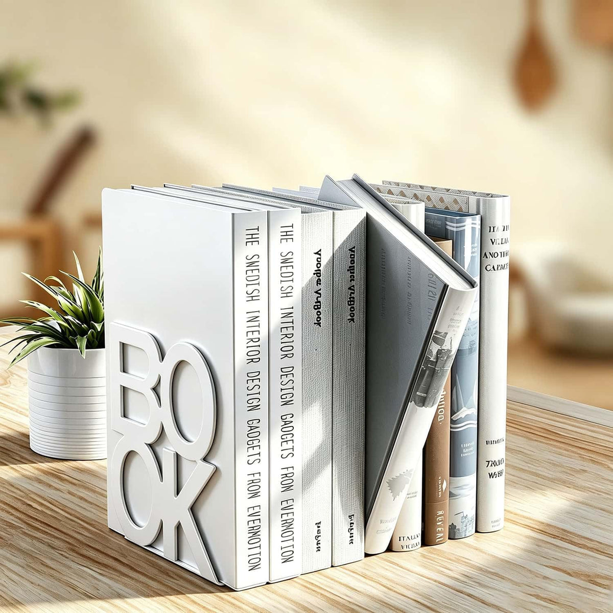 Book Ends - Decorative Metal Book Ends Supports for Bookrack Desk,Books, Unique Appearance