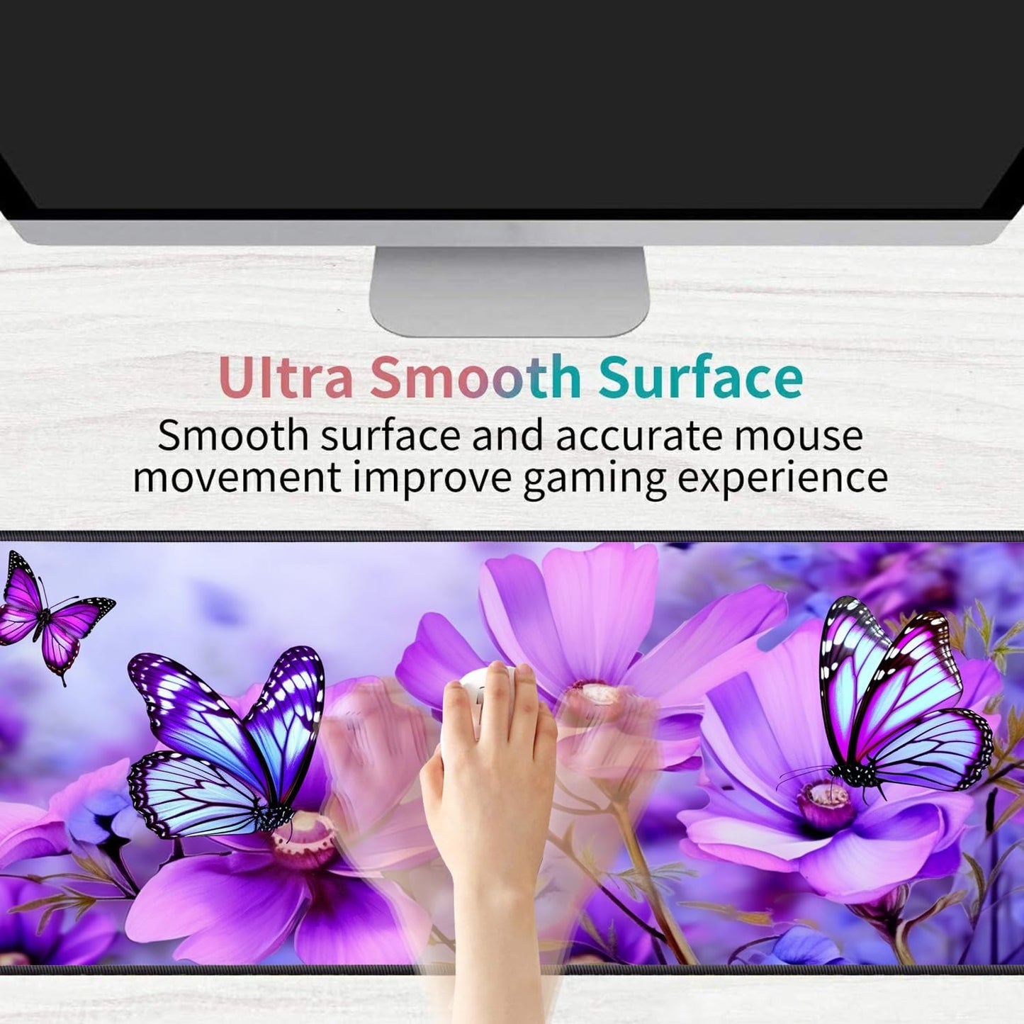 Desk Pad Mat Gaming Mouse Pads with Coasters,Stitched Edges Design Mouse Pad XXL Large Mouse Pad
