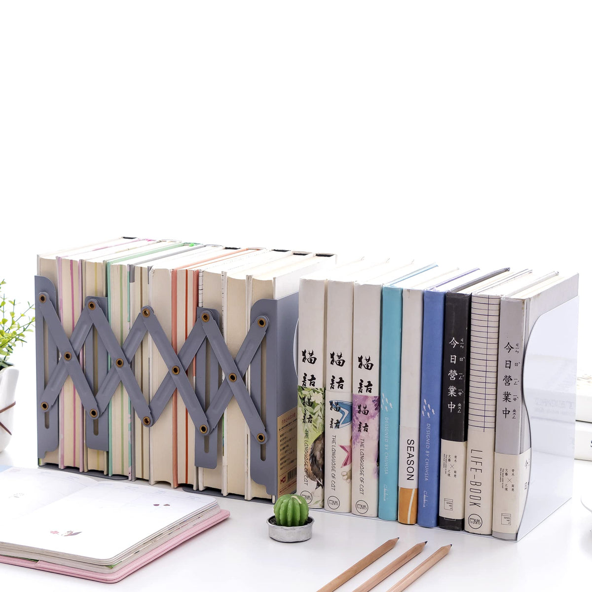 Adjustable Bookends Metal Book Ends for Heavy Book Holder Heavy Duty Bookends Nonskid Bookcase