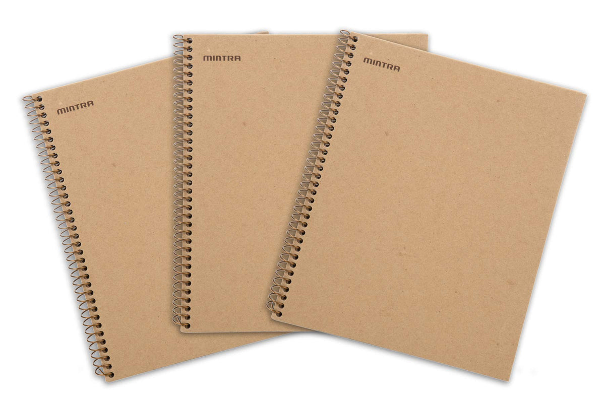 Mintra 100% Recycled Notebooks (Letter Size (8.5in x 11in), Plain Cover 3pk)