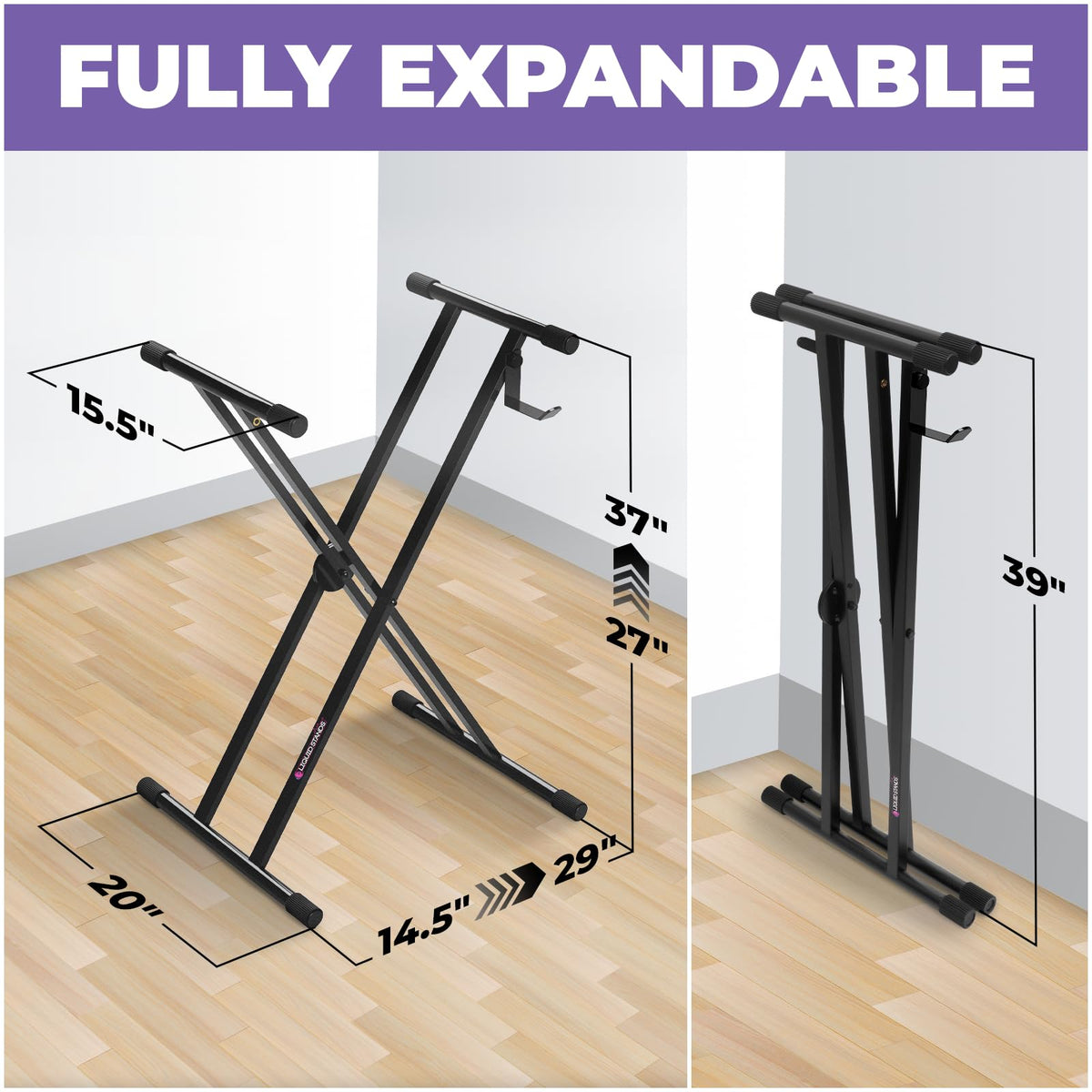 Liquid Stands Piano Keyboard Stand X Style Adjustable Portable Heavy Duty