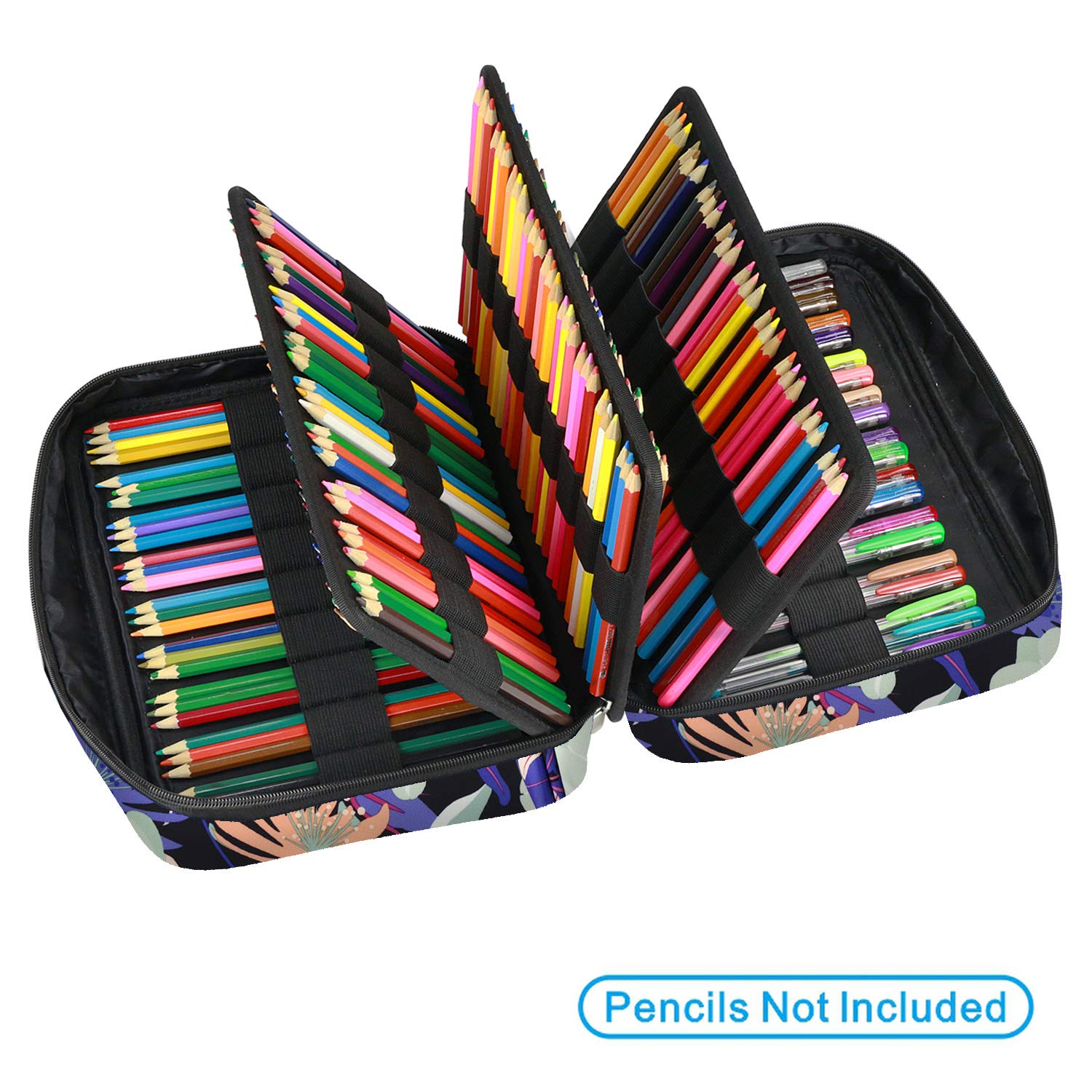 YOUSHARES Colored Pencil Case 220 Slots Pen Case Organizer With Handy Wrap & Zipper, Multilayer