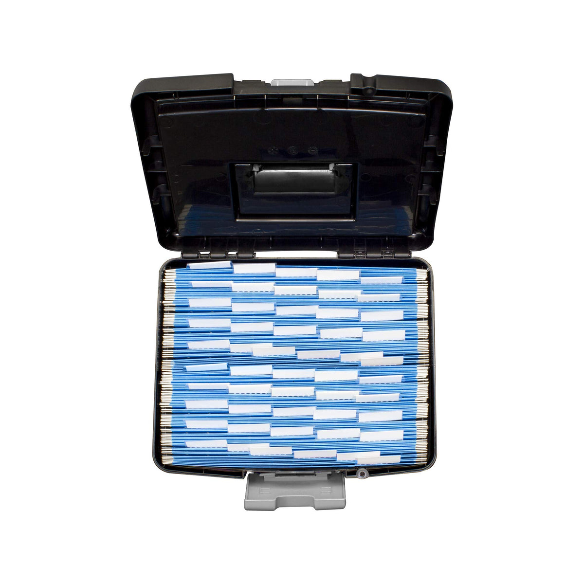 Storex 61504B02C Portable File Box with XL Lid, 11 x 13-1/2 x 11 Inches, Black