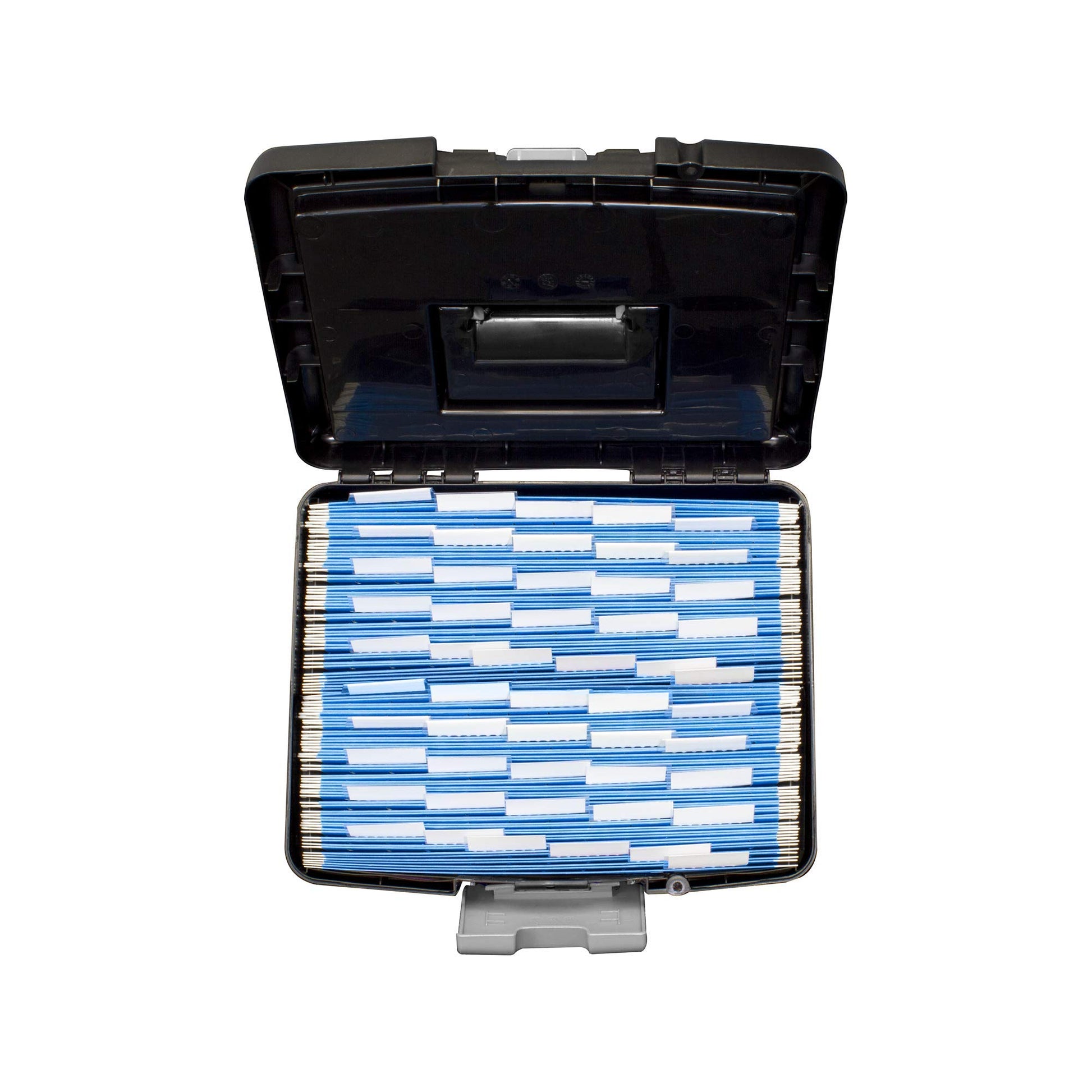 Storex 61504B02C Portable File Box with XL Lid, 11 x 13-1/2 x 11 Inches, Black
