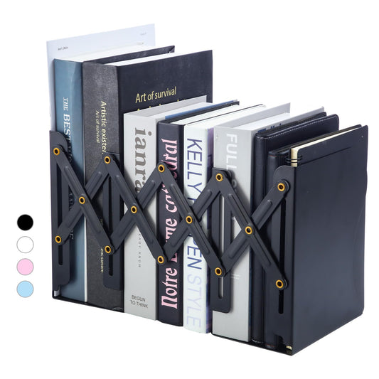 M&G Adjustable Bookends Book Ends for Shelves, Metal Bookend for Heavy Books, Desk Magazine File