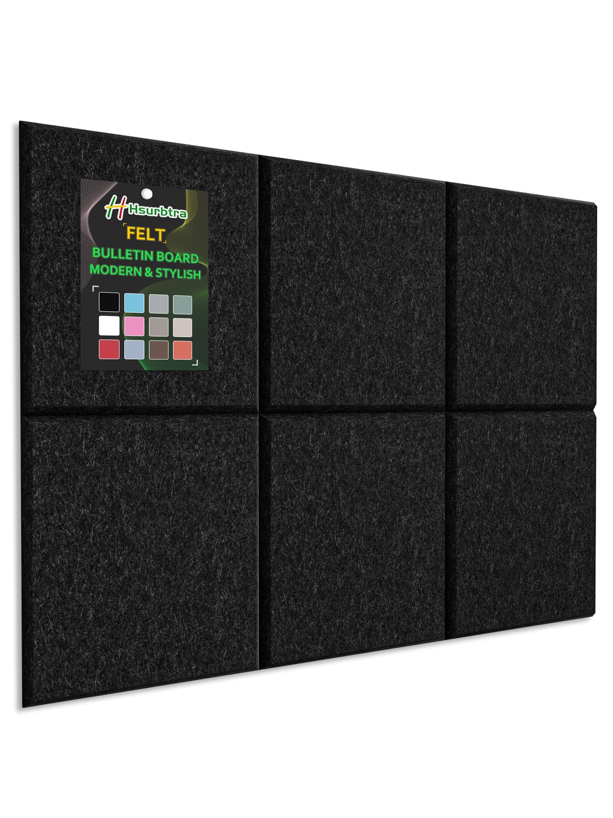Hsurbtra Cork Board for Wall 24 x 18 Inch, 6 Pack Felt Bulletin Notice Board with Pushpins for