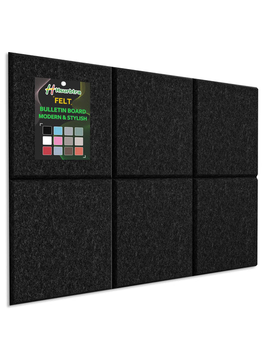 Hsurbtra Cork Board for Wall 24 x 18 Inch, 6 Pack Felt Bulletin Notice Board with Pushpins for