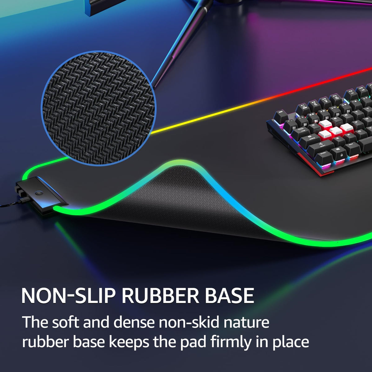 KTRIO RGB Large Gaming Mouse Pad, 31.5 x 11.8 in, RGB Black, XL