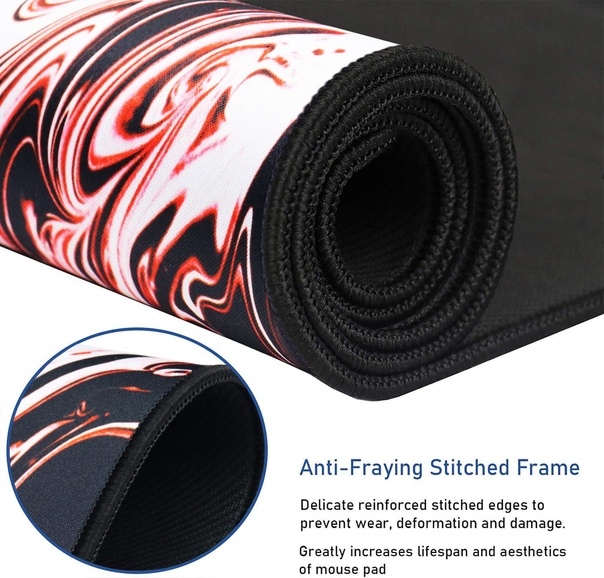 Large Extended Mouse Pad with Stitched Edges Waterproof 31.5X15.7In