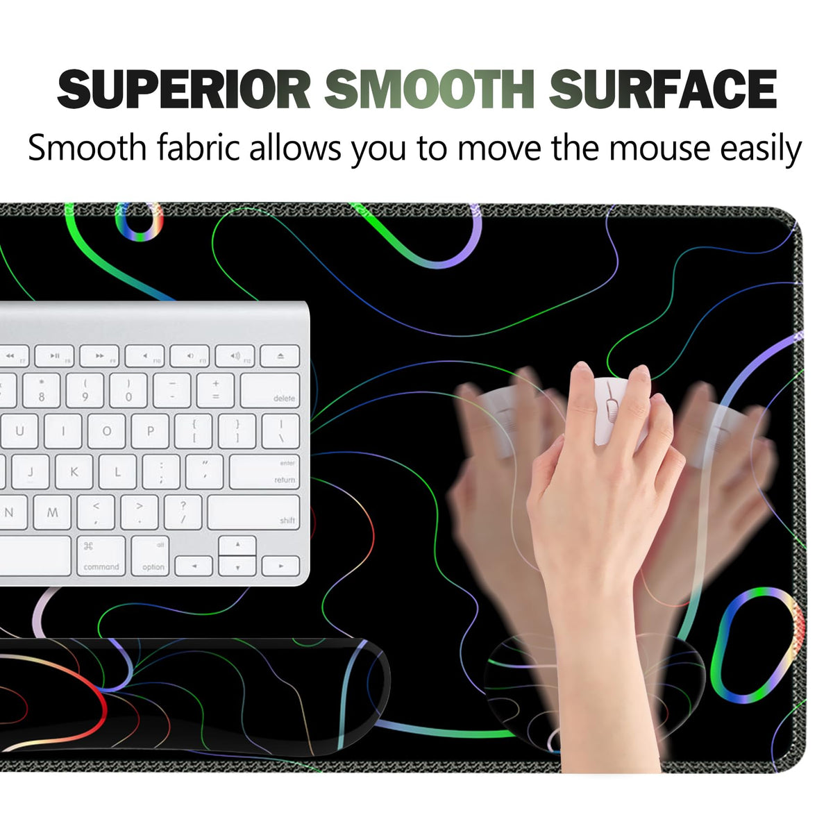 ARTSO Gaming Mouse Pad Wrist Support Set, XXL Large Desk Mat Mousepad + Keyboard Wrist Support+