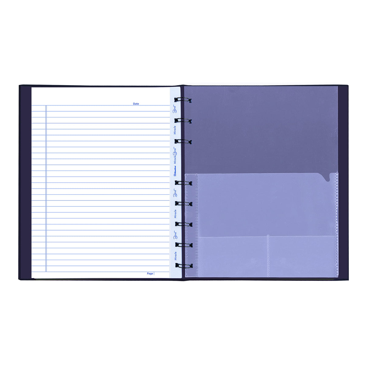 Blueline MiracleBind Notebook, 1-Subject, Medium/College Rule, Purple Cover, (75) 9.25 x 7.25 Sheets