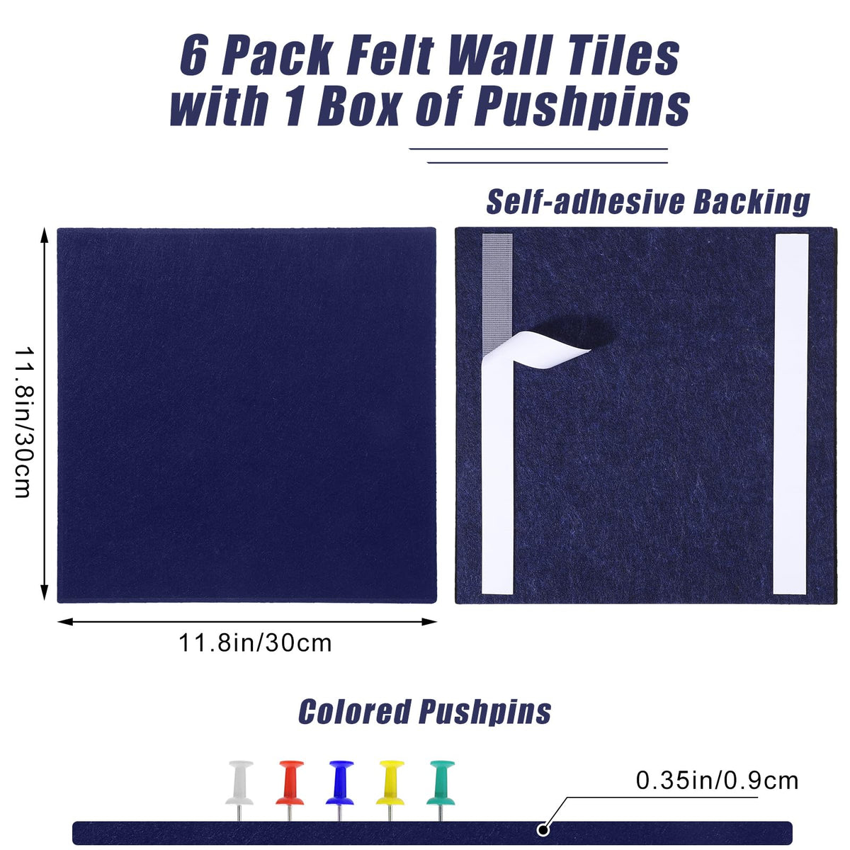 Large Cork Board 36" x 24", 6 Pack Felt Bulletin Board, Pin Boards