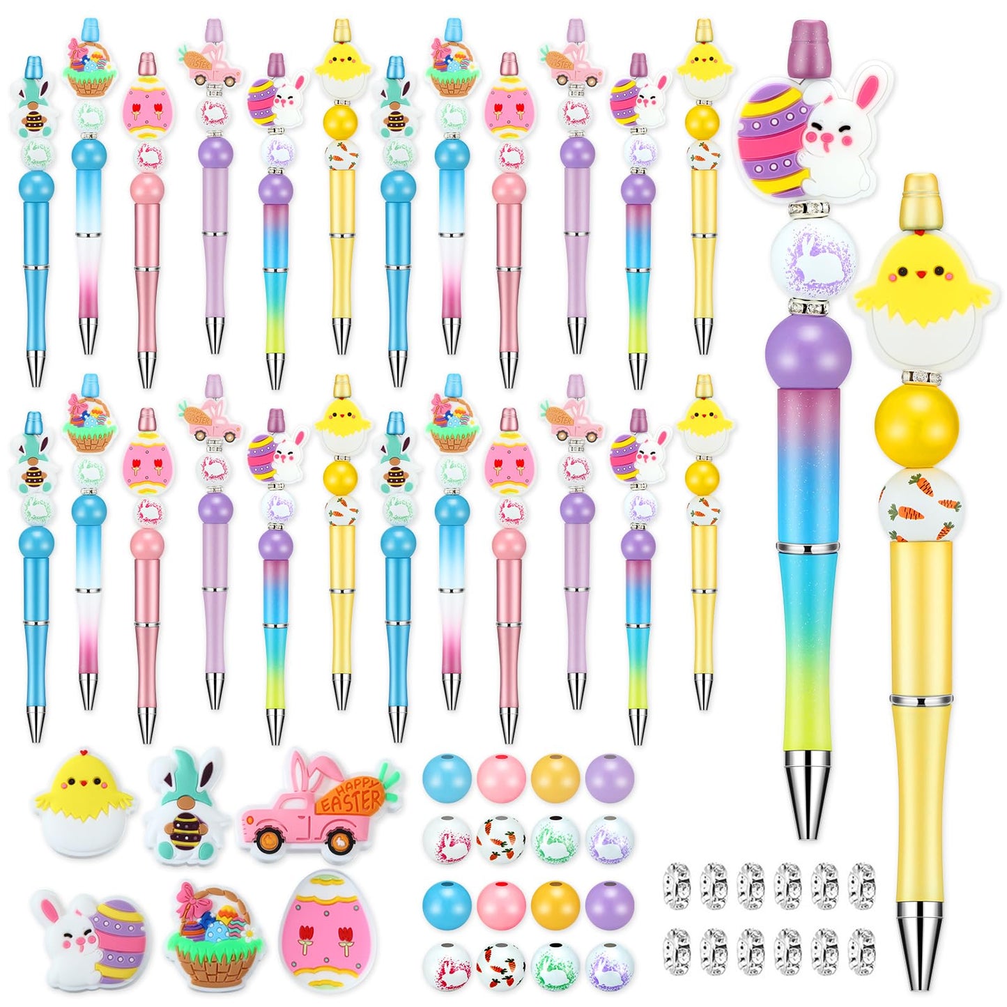 Ctosree 36 Sets Beadable Pen Making Kit, Focal Beads & Spacer Beads