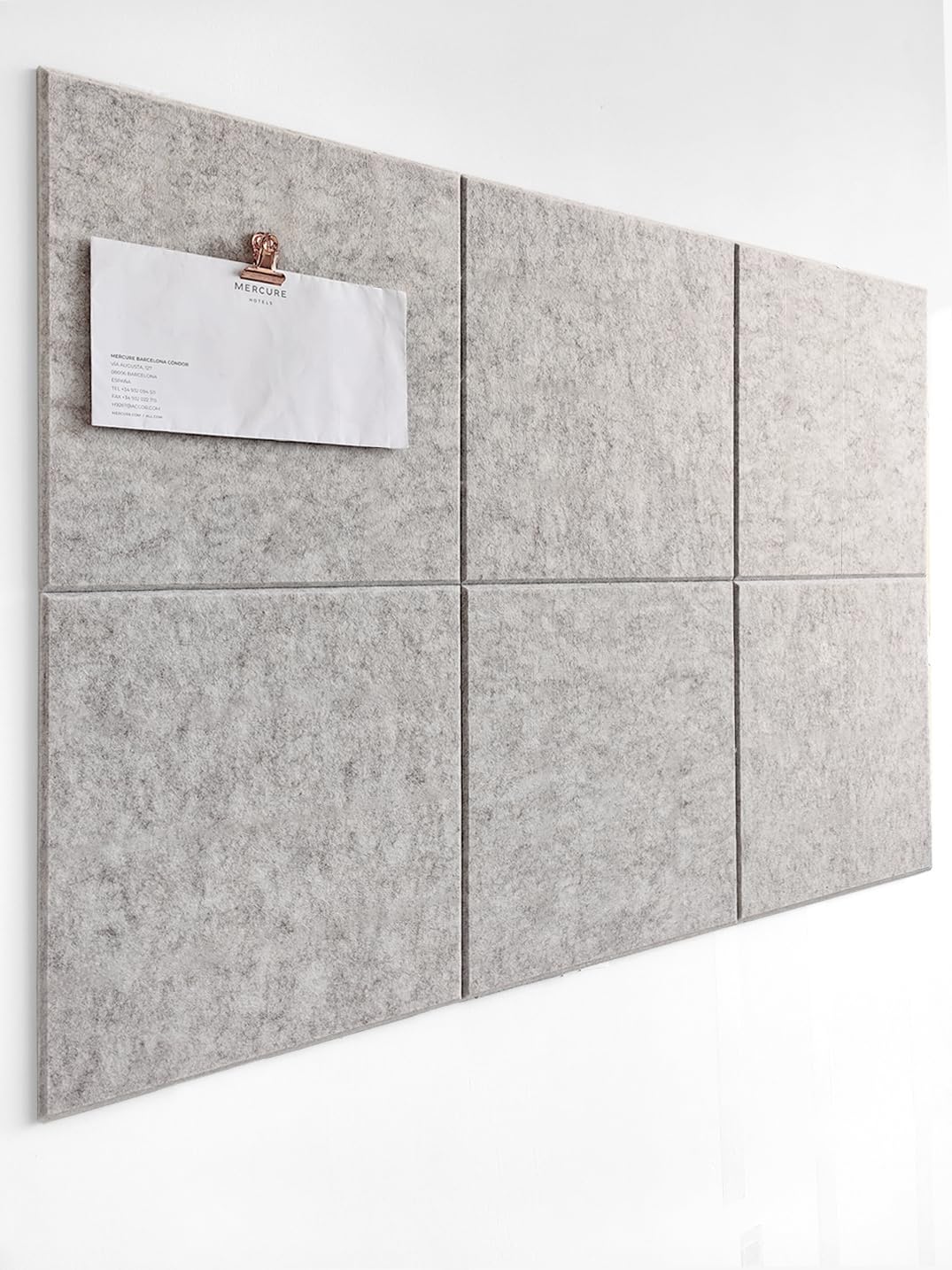 Cork Board 24 x36 Alternative - 6 Pack Felt Wall Tiles with Safe Removable Adhesive Tabs, Cork