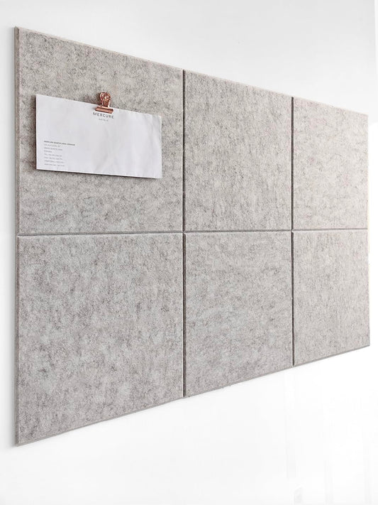 Cork Board 24 x36 Alternative - 6 Pack Felt Wall Tiles with Safe Removable Adhesive Tabs, Cork