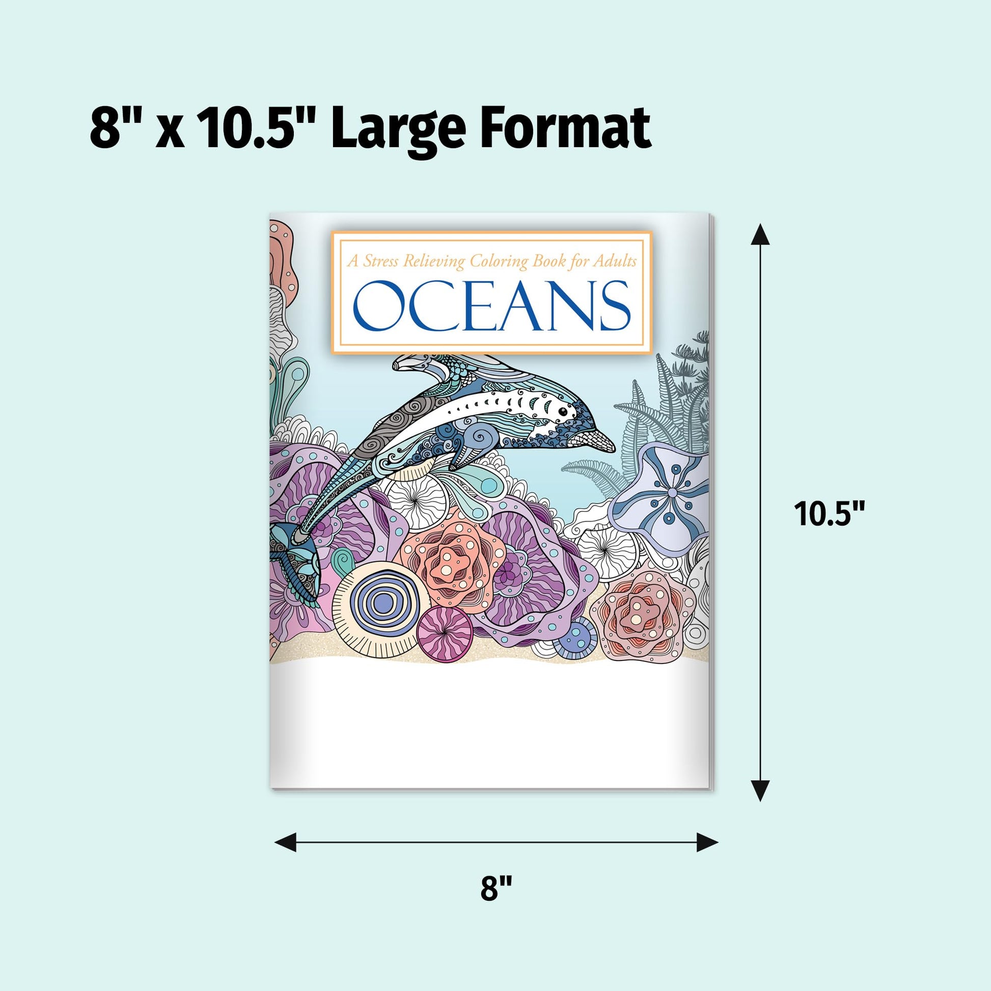 ZOCO - Gift Pack: 3 Adult Coloring Books Set with Colored Pencils - Oceans, Patterns & Nature
