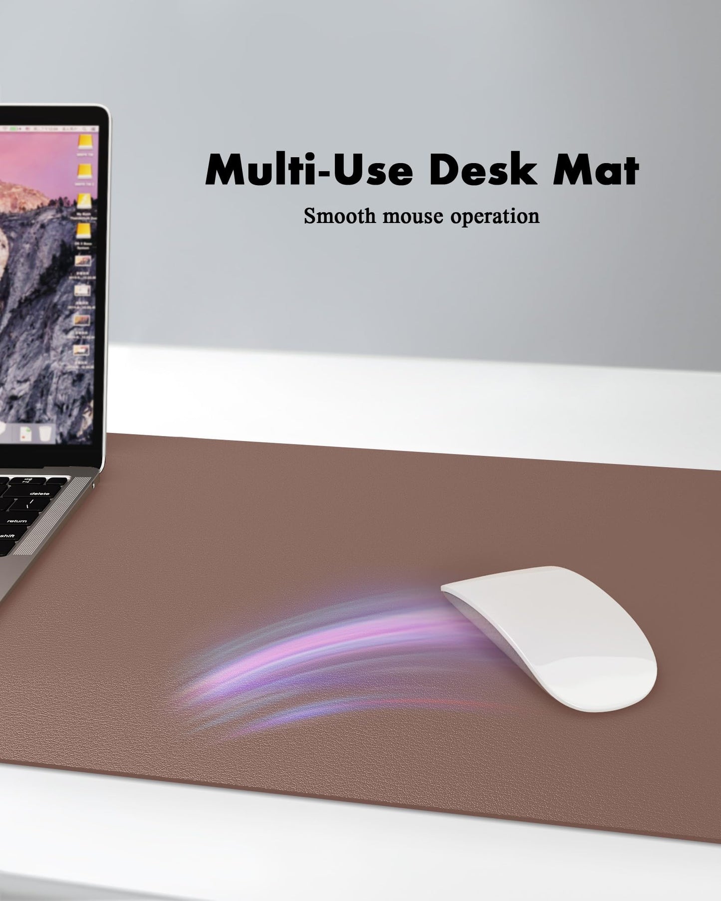 YSAGi Double-Sided Desk Pad, 35.4"x17"Leather Desk Mat, Eco Cork Desk Pad Protector,Large Mouse