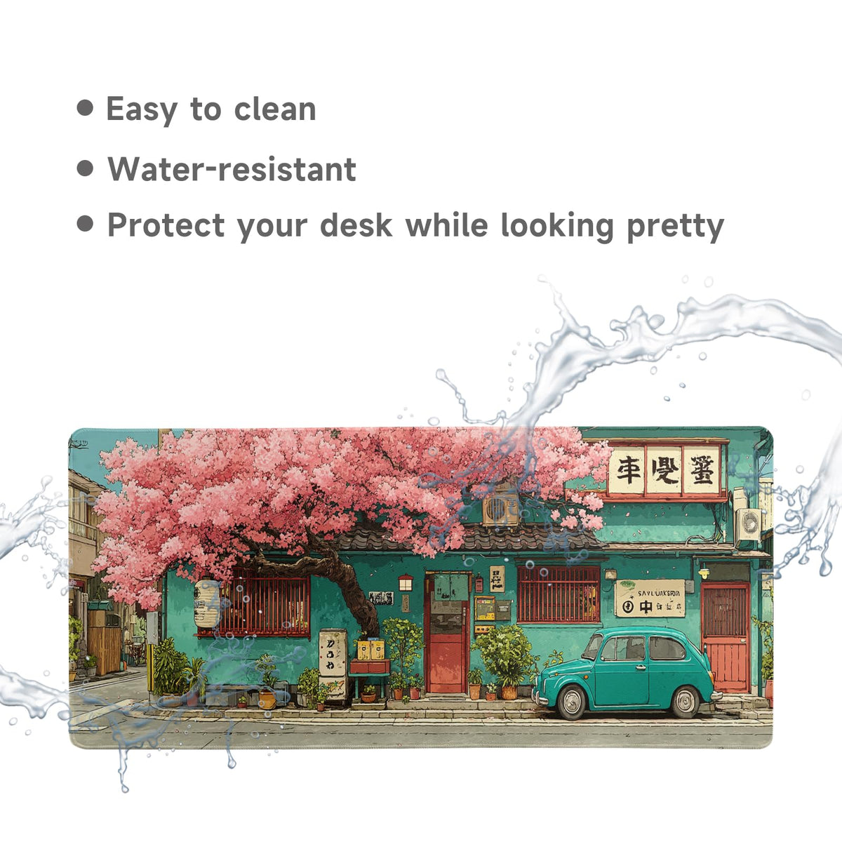 Desk Mat Mouse Pad Gaming Desk Pad XL Large Mouse Mat Office Decor Accessories (Sakura car)