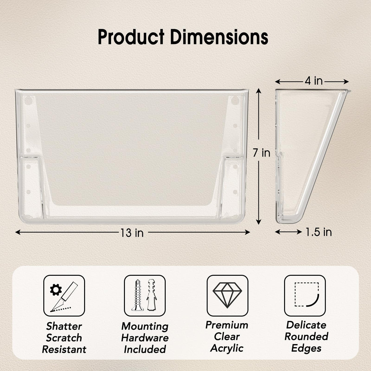 MaxGear Clear Acrylic Single Pocket 4 Pack