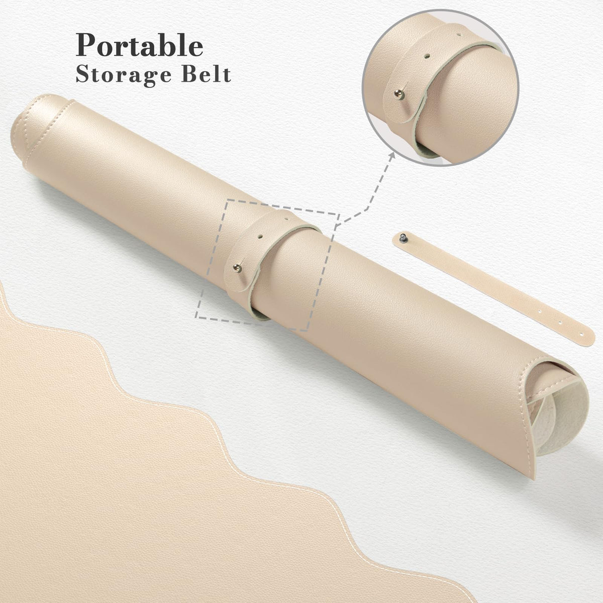 iCasso Beige Desk Blotter 35.4"x15.7", Desk Protector for Workspace