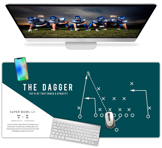 Large Philadelphia Desk Mat for Desktop – XL Desk Pad Mat with Smooth Surface, Green Football Theme