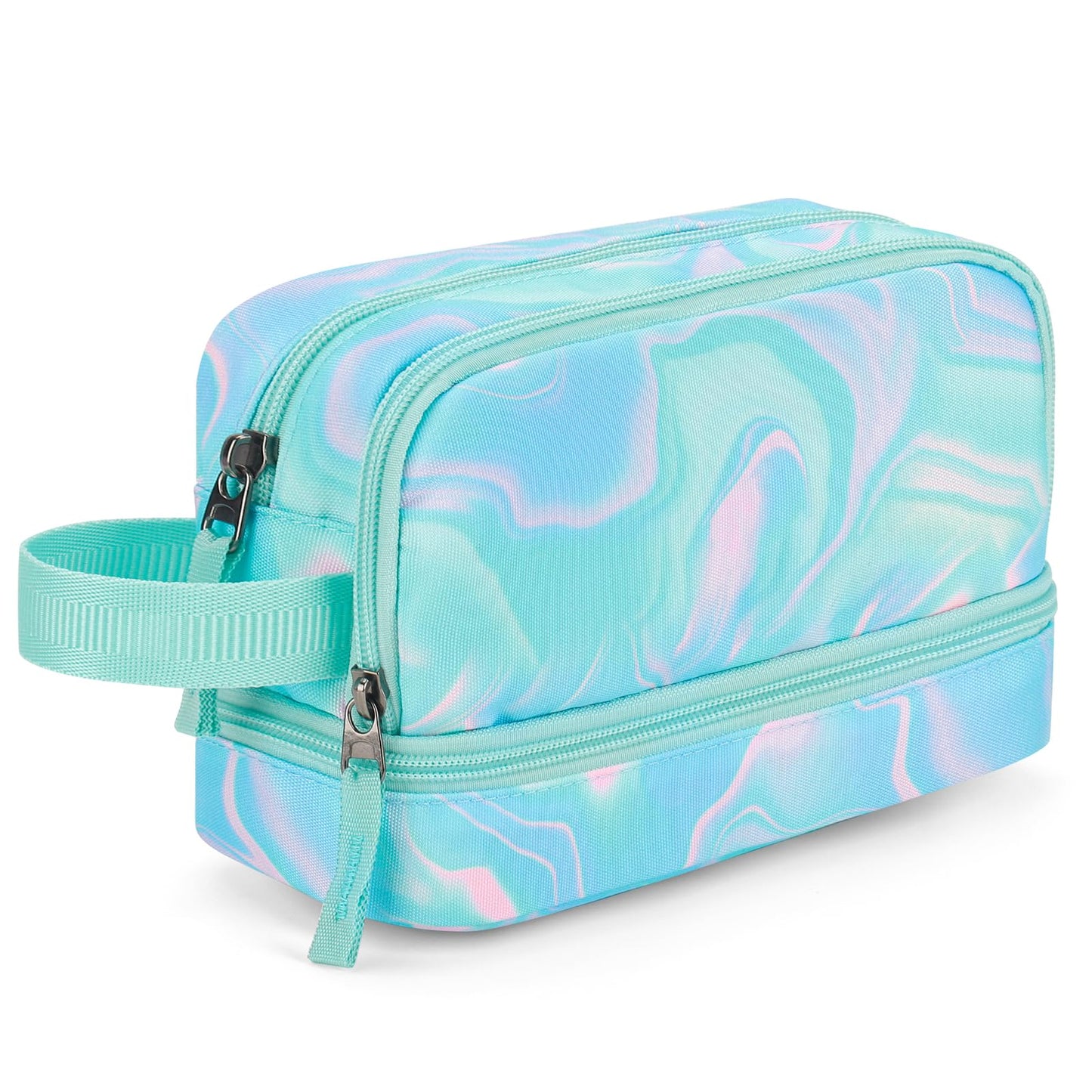 Choco Mocha Blue Pencil Case for Girls, Large Soft Zipper Pencil Pouch for Teen Girls, Pencil Bag