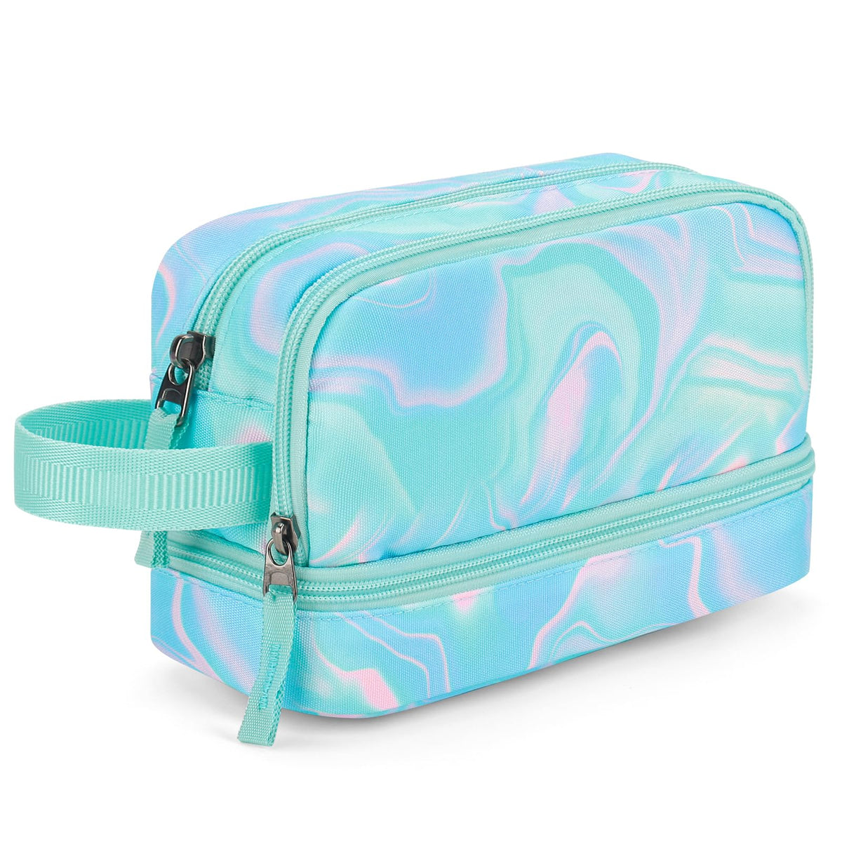 Choco Mocha Blue Pencil Case for Girls, Large Soft Zipper Pencil Pouch for Teen Girls, Pencil Bag