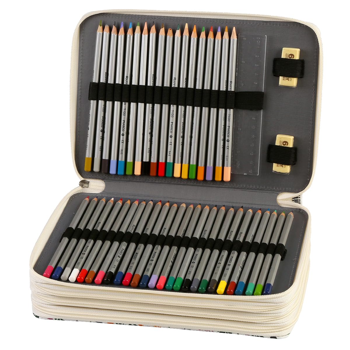 Lbxgap 200 Slots Colored Pencil Case Organizer, 4 Layer Bag