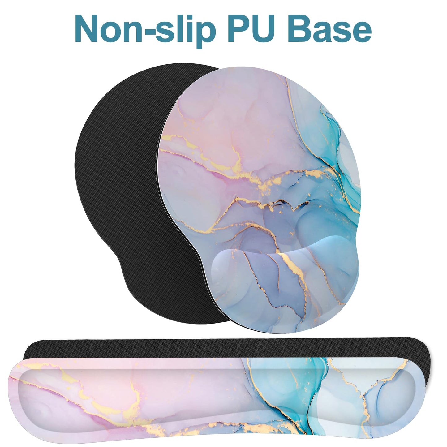 Ergonomic Mouse Pad with Wrist Rest and Keyboard Wrist Rest, Mousepad