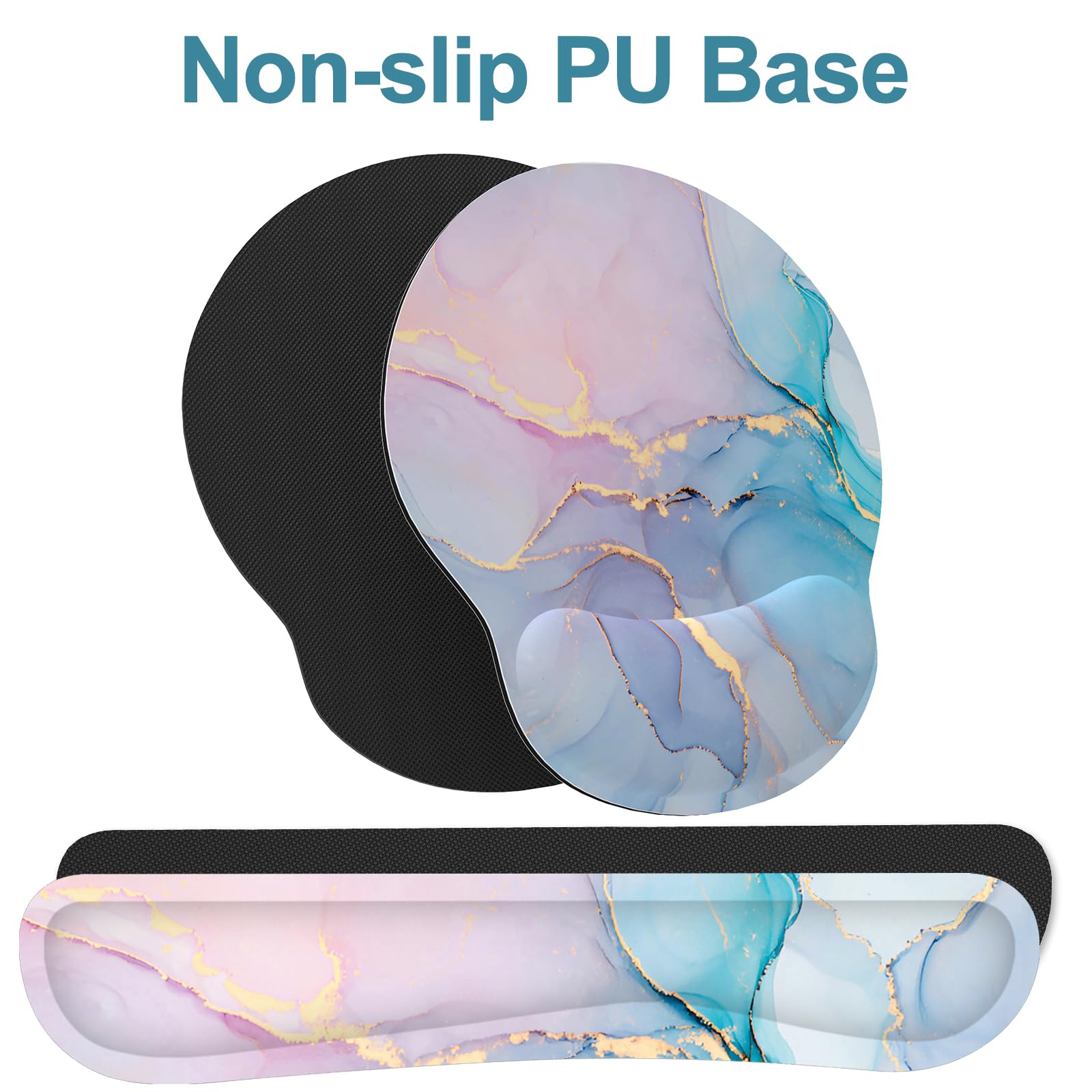Ergonomic Mouse Pad with Wrist Rest and Keyboard Wrist Rest, Mousepad