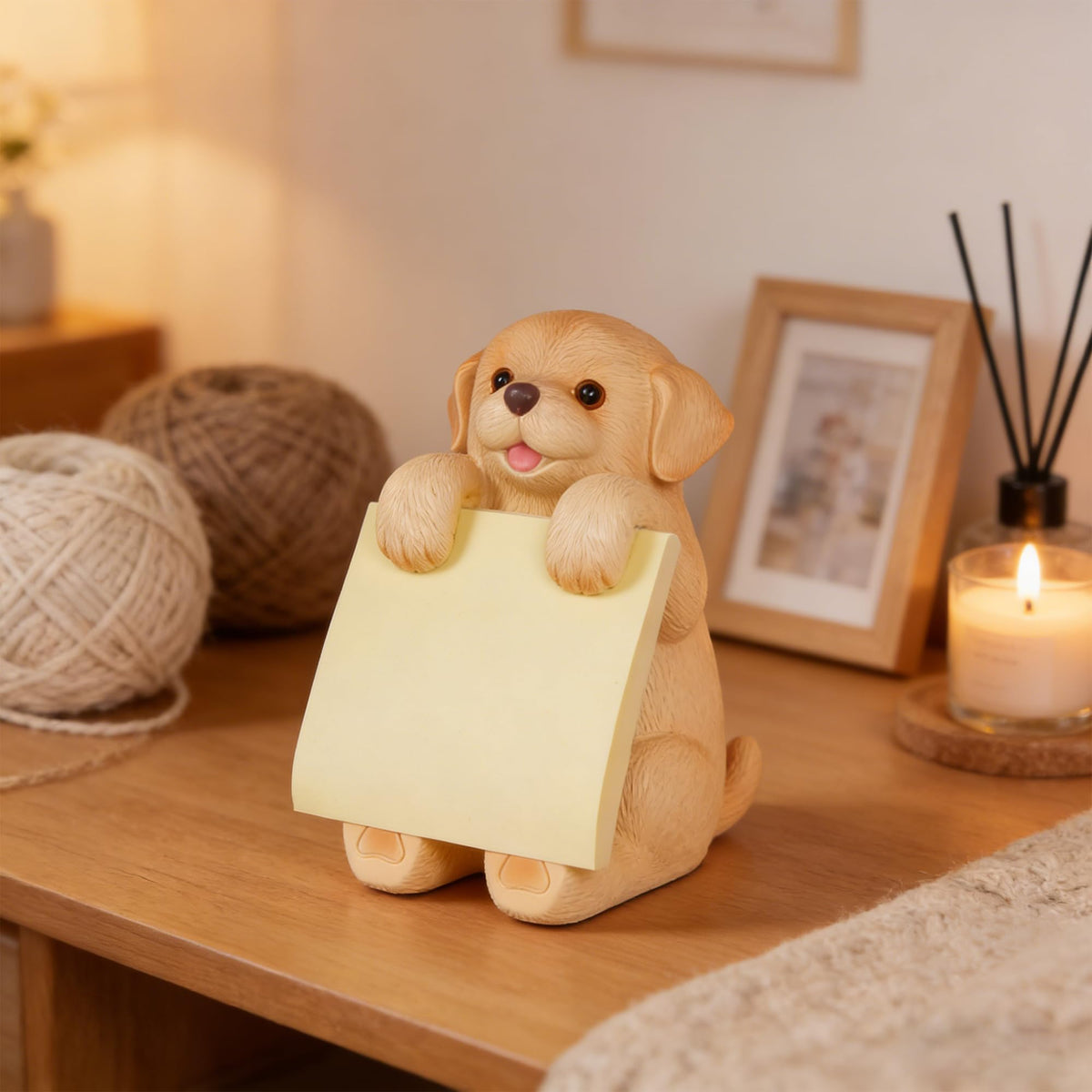 HORTIX Dog Pop-Up Sticky Note Dispenser for 3x3 in Notes, Golden Retriever