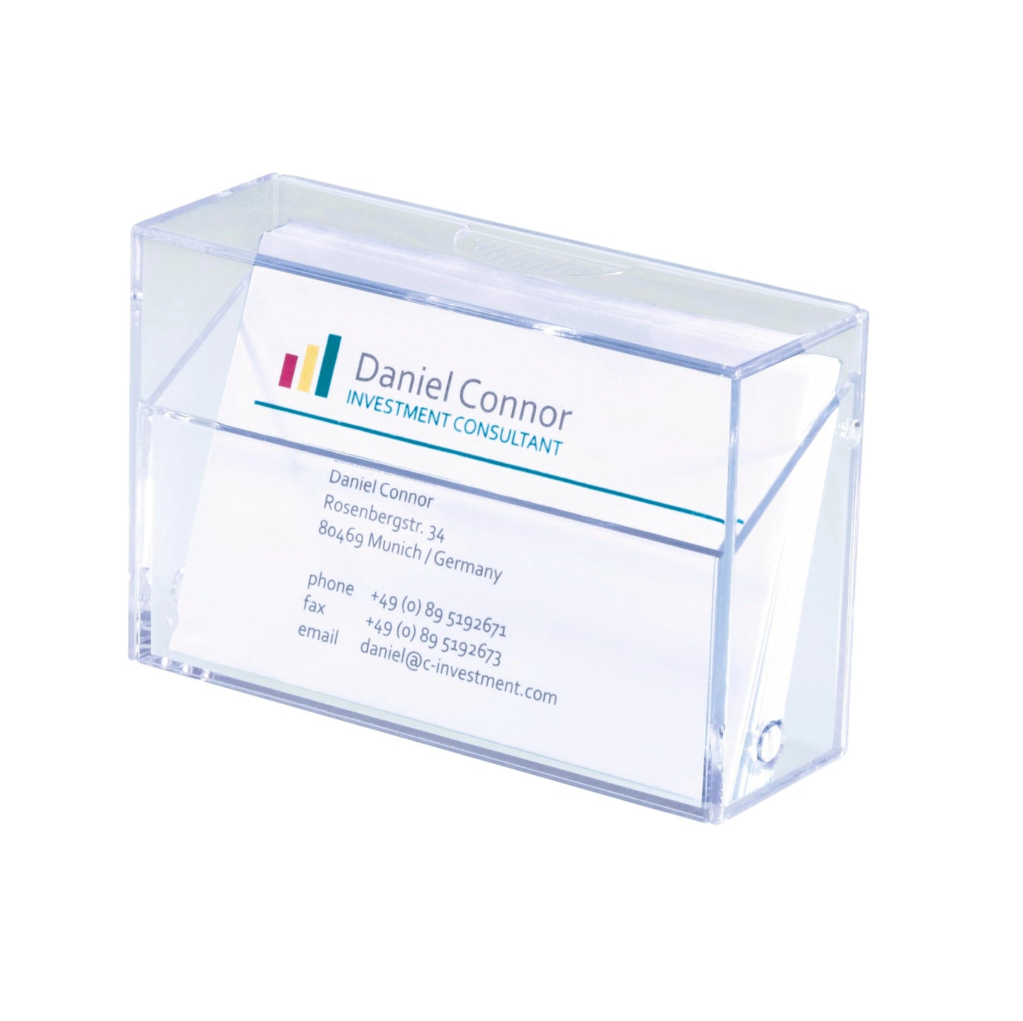 Sigel VA110 Business Card Box, Clear, for up to 100 Cards (max. 3.39 x 2.2 inches)