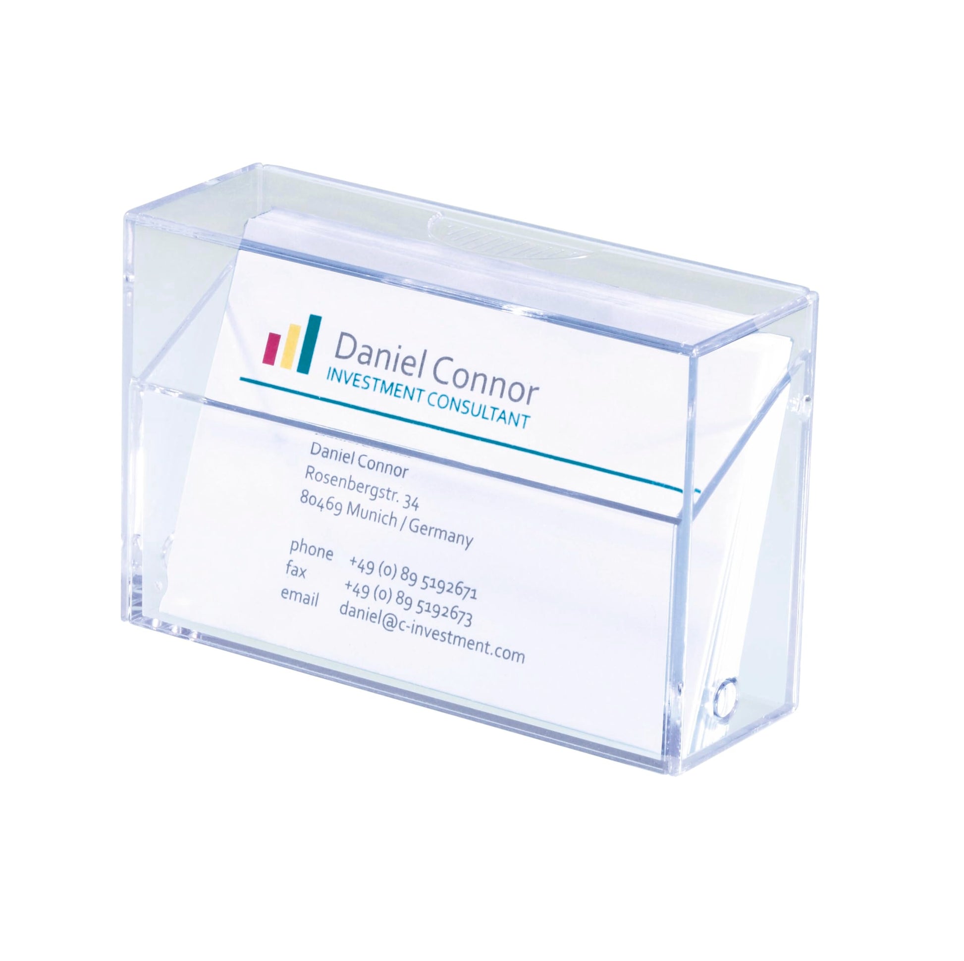 Sigel VA110 Business Card Box, Clear, for up to 100 Cards (max. 3.39 x 2.2 inches)