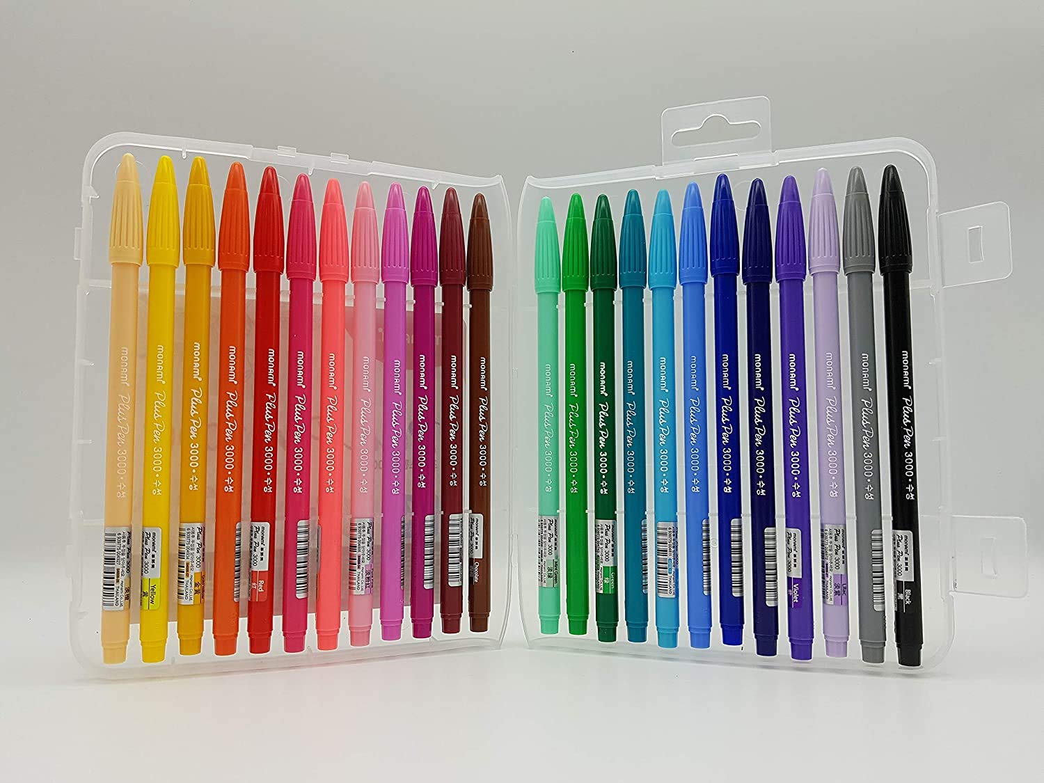 MONAMI Plus Pen 3000 Felt Tip Pens, Fine Point (0.4mm), Coloring/Drawing/Journaling, Assorted
