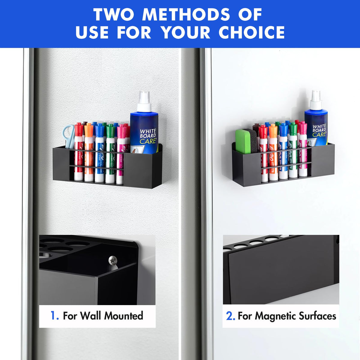Banafich Wall Mounted Magnetic Dry Erase Marker Holder for White Board